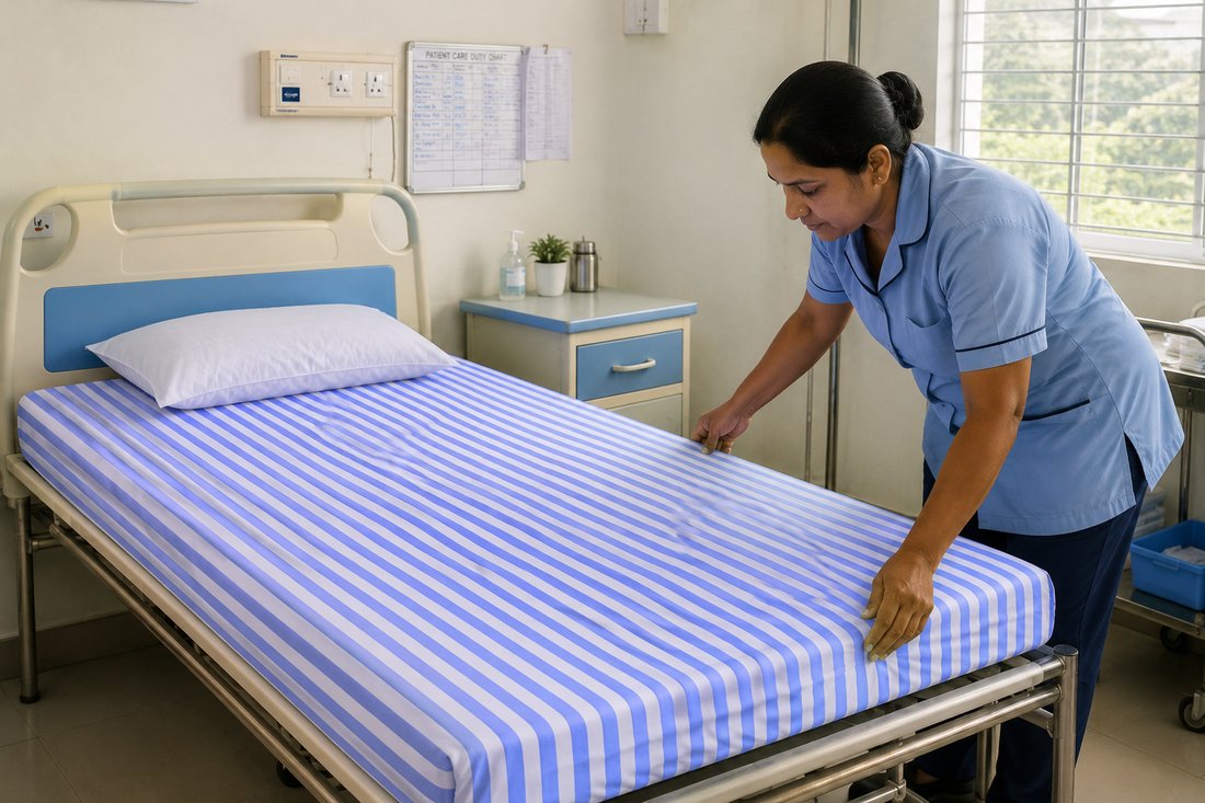 Hospital bedsheets in premium cotton and polycotton by CFOKU Enterprises